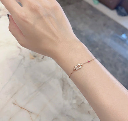 [Amore]FORCE 10 DIAMOND CHAIN LINK PINK GOLD BRACELET