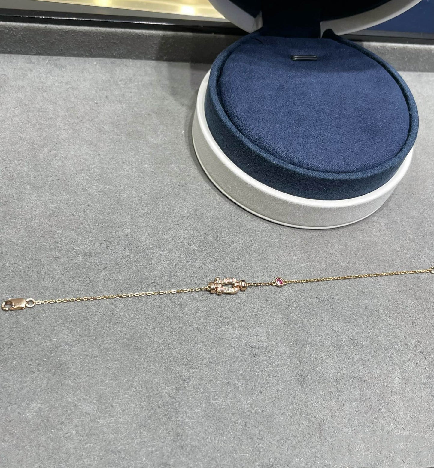 [Amore]FORCE 10 DIAMOND CHAIN LINK PINK GOLD BRACELET