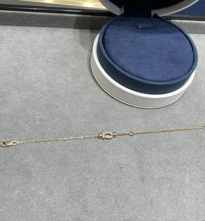 [Amore]FORCE 10 DIAMOND CHAIN LINK PINK GOLD BRACELET