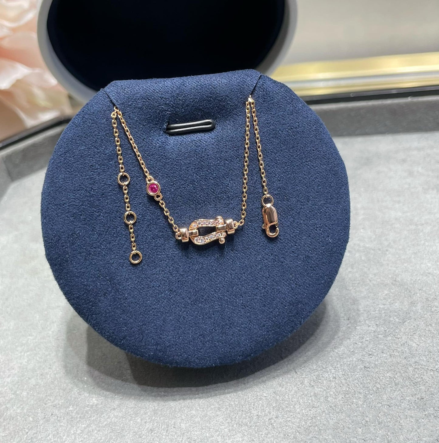 [Amore]FORCE 10 DIAMOND CHAIN LINK PINK GOLD BRACELET