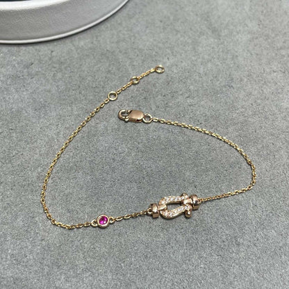 [Amore]FORCE 10 DIAMOND CHAIN LINK PINK GOLD BRACELET