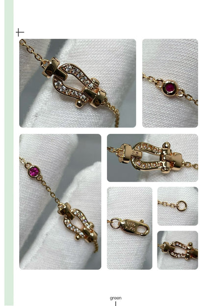 [Amore]FORCE 10 DIAMOND CHAIN LINK PINK GOLD BRACELET