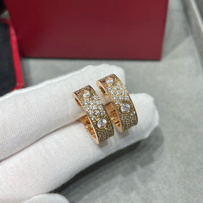 [Amore]LOVE 5.5MM DIAMOND PAVED EARRINGS