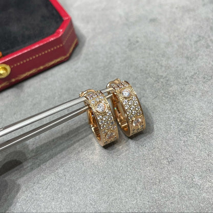 [Amore]LOVE 5.5MM DIAMOND PAVED EARRINGS