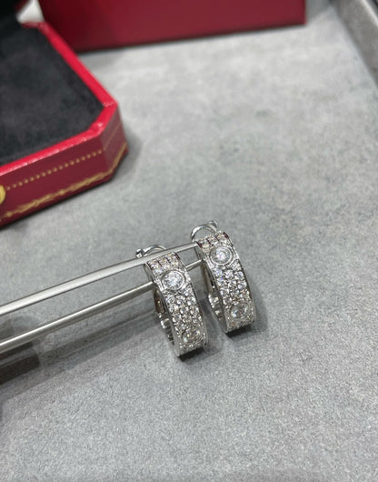[Amore]LOVE 5.5MM DIAMOND PAVED EARRINGS