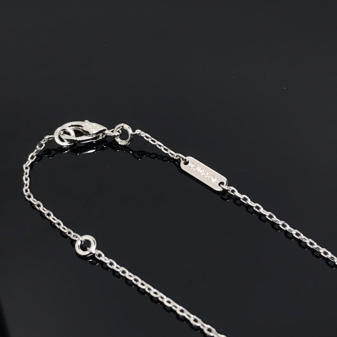 [Amore]CLOVER PIETERSITE SILVER LONG NECKLACE