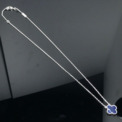[Amore]CLOVER PIETERSITE SILVER LONG NECKLACE