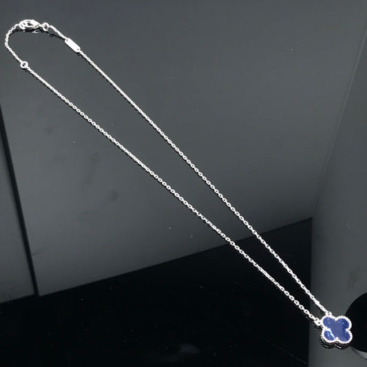 [Amore]CLOVER PIETERSITE SILVER LONG NECKLACE