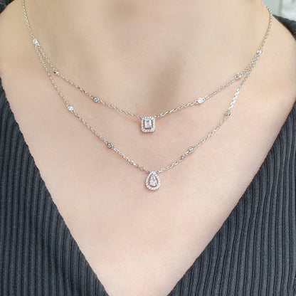 [Amore]MY TWIN 2 ROW DIAMOND NECKLACE