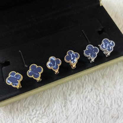 [Amore]CLOVER PIETERSITE MEDIUM STUD EARRINGS