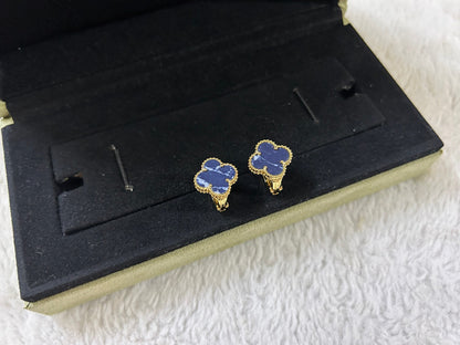 [Amore]CLOVER PIETERSITE MEDIUM STUD EARRINGS
