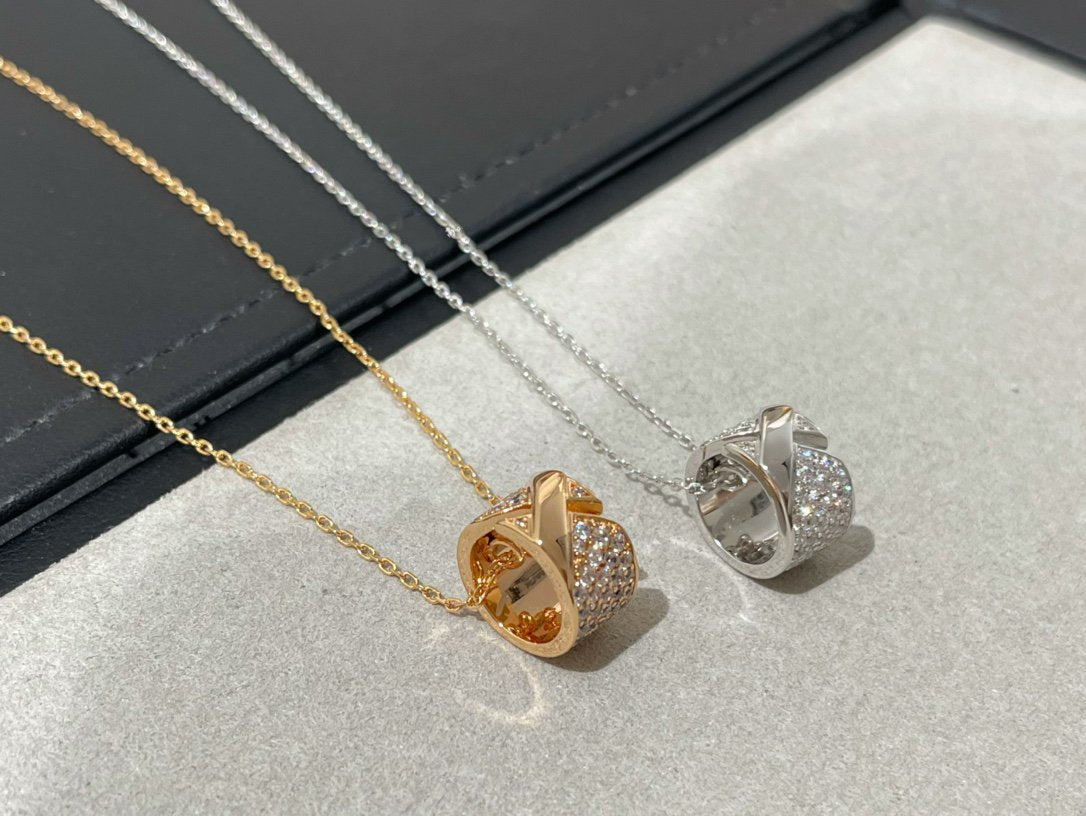 [Amore]LIENS EVIDENCE DIAMOND PAVED NECKLACE