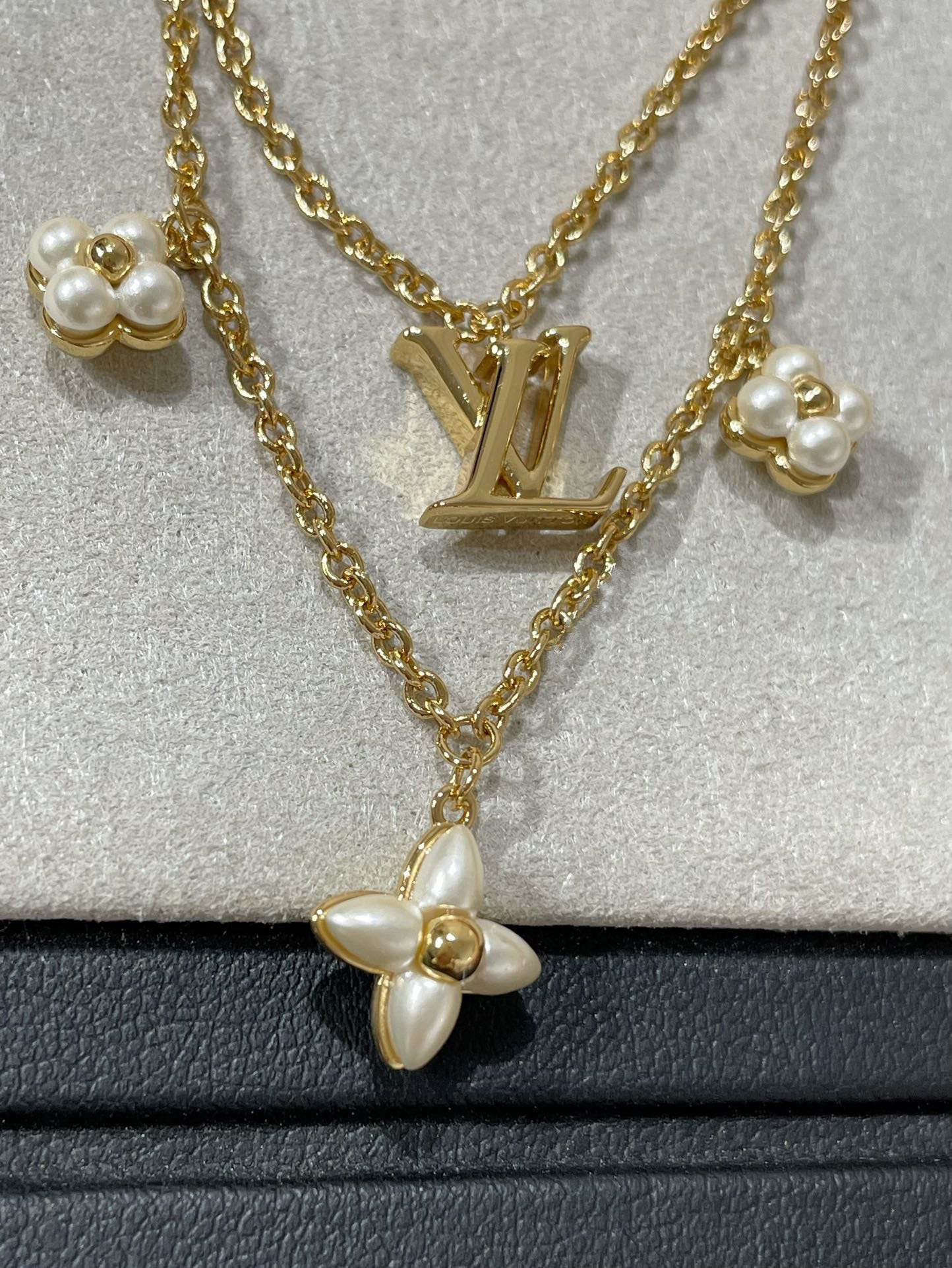[Amore]FLOWERGRAM GOLD MOP DOUBLE ROW NECKLACE