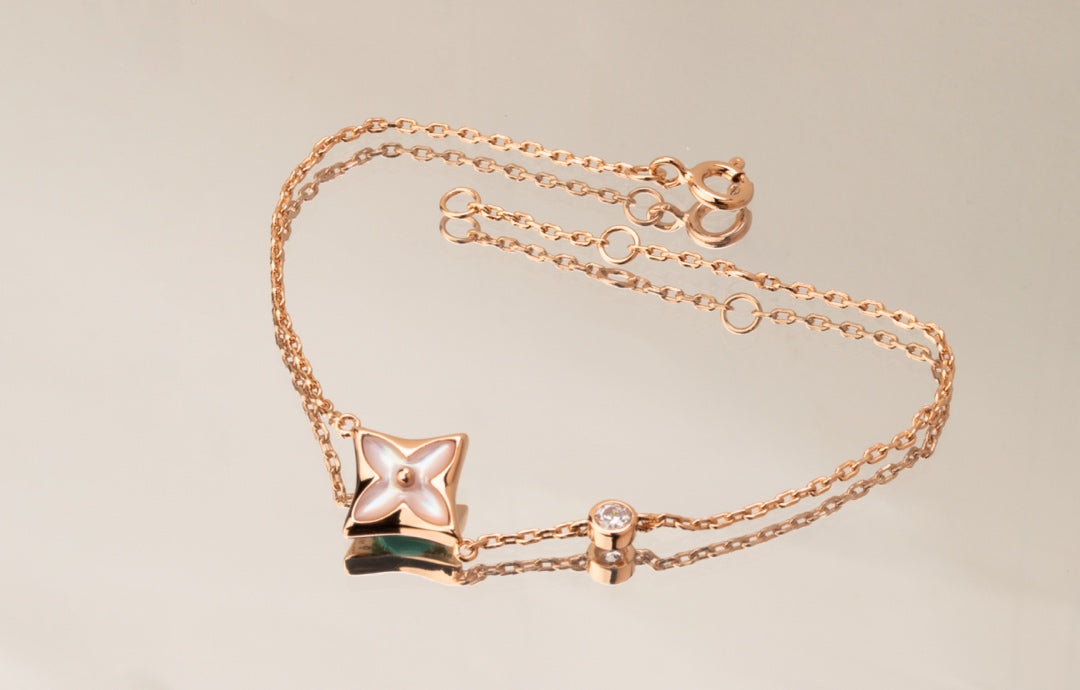 [Amore]STAR PINK MOP 1 DIAMOND PINK GOLD NECKLACE