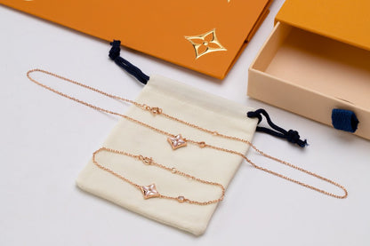 [Amore]STAR PINK MOP 1 DIAMOND PINK GOLD NECKLACE