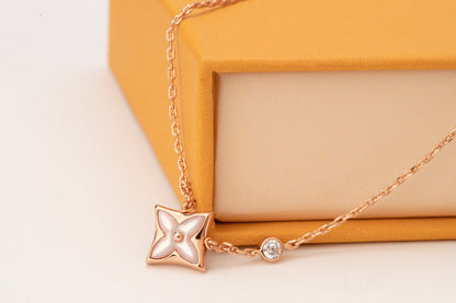 [Amore]STAR PINK MOP 1 DIAMOND PINK GOLD NECKLACE