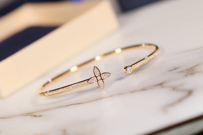 [Amore]IDYLLE GOLD OPEN BRACELET DIAMOND PAVED