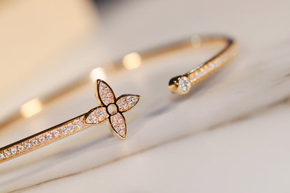 [Amore]IDYLLE GOLD OPEN BRACELET DIAMOND PAVED