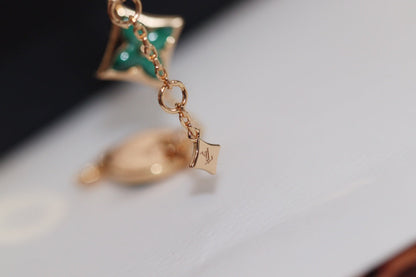 [Amore]STAR AND SUN 4 MOTIF PINK GOLD MALACHITE BRACELET