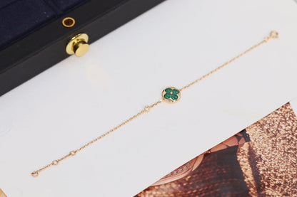 [Amore]STAR AND SUN 4 MOTIF PINK GOLD MALACHITE BRACELET