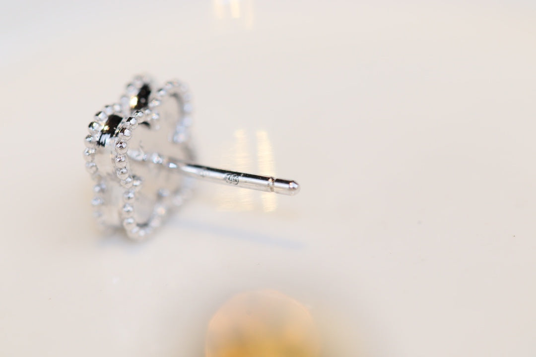 [Amore]CLOVER MINI TURQUOISE SILVER STUD EARRINGS