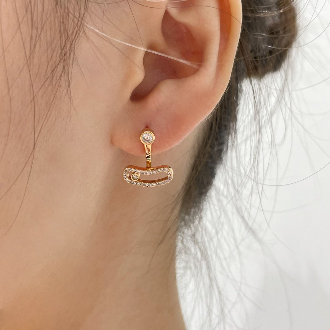 [Amore]MOVE UNO PINK GOLD DIAMOND EARRINGS