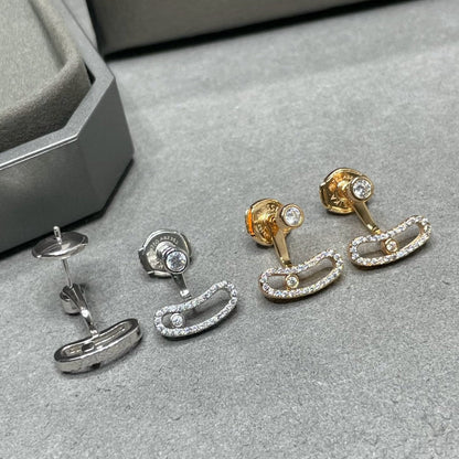 [Amore]MOVE UNO PINK GOLD DIAMOND EARRINGS