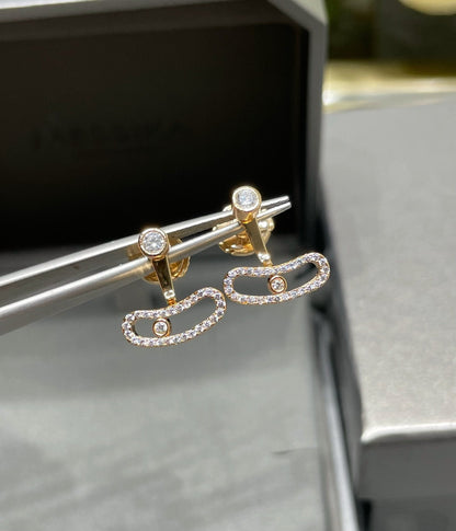 [Amore]MOVE UNO PINK GOLD DIAMOND EARRINGS