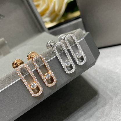 [Amore]MOVE UNO STUD DIAMOND PAVED EARRINGS