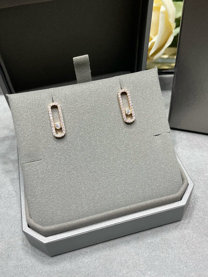 [Amore]MOVE UNO STUD DIAMOND PAVED EARRINGS