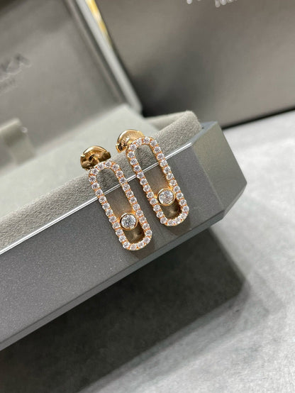 [Amore]MOVE UNO STUD DIAMOND PAVED EARRINGS