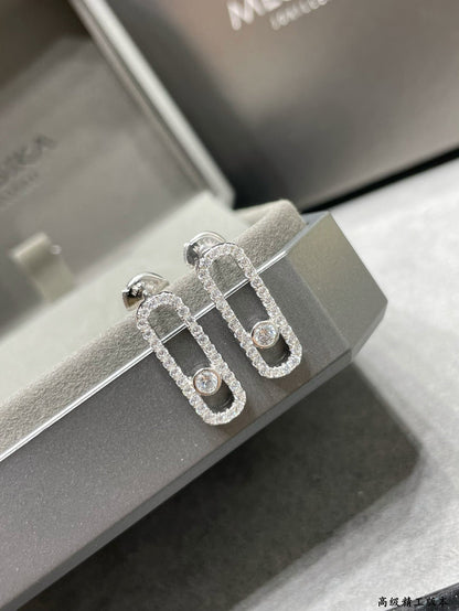 [Amore]MOVE UNO STUD DIAMOND PAVED EARRINGS