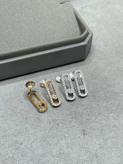 [Amore]MOVE UNO STUD DIAMOND PAVED EARRINGS