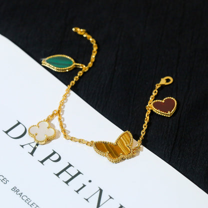 [Amore]LUCKY SPRING 5 MOTIF GOLD BRACELET