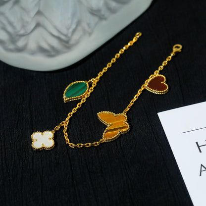 [Amore]LUCKY SPRING 5 MOTIF GOLD BRACELET