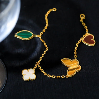 [Amore]LUCKY SPRING 5 MOTIF GOLD BRACELET