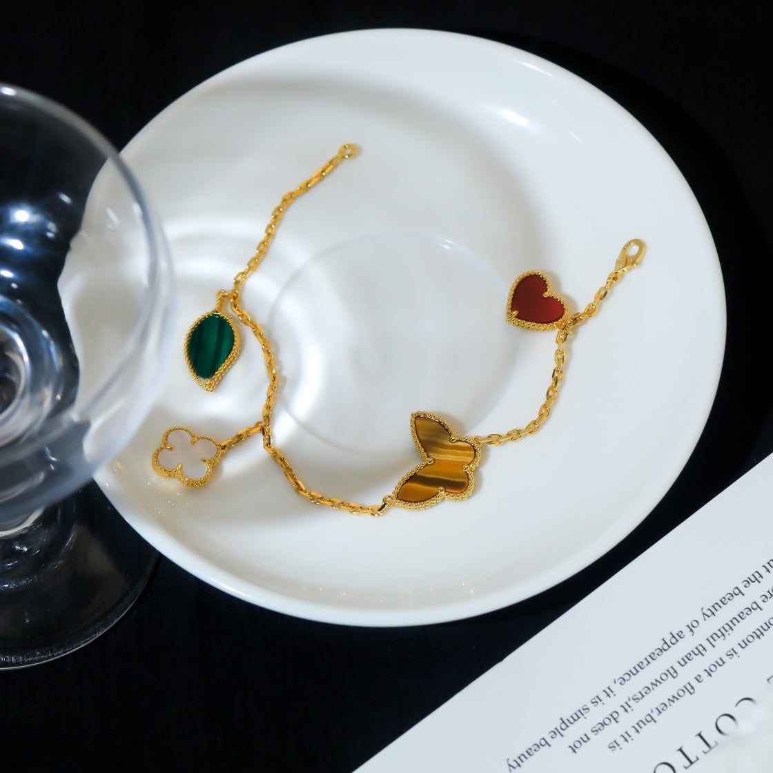 [Amore]LUCKY SPRING 5 MOTIF GOLD BRACELET