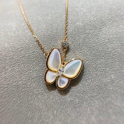 [Amore]BUTTERFLY MOP DIAMOND NECKLACE
