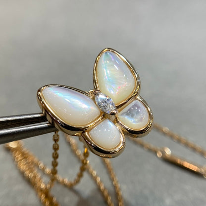 [Amore]BUTTERFLY MOP DIAMOND NECKLACE
