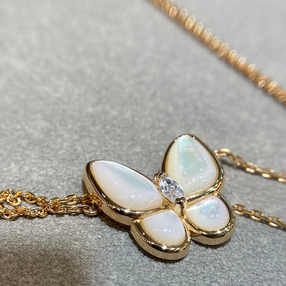 [Amore]BUTTERFLY MOP DIAMOND NECKLACE