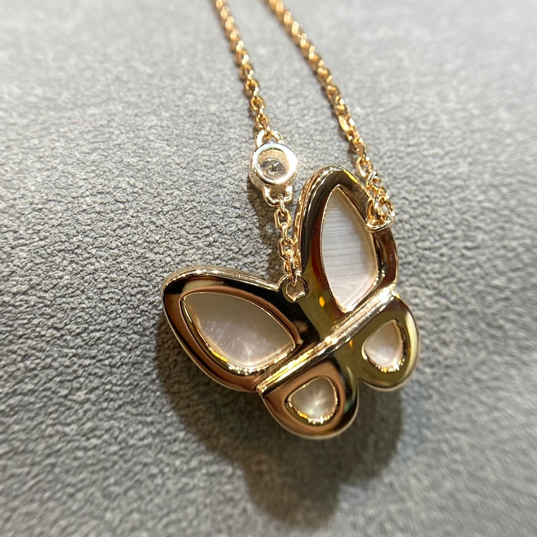 [Amore]BUTTERFLY MOP DIAMOND NECKLACE