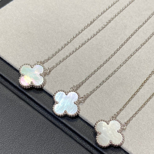 [Amore]CLOVER MEDIUM SILVER WHITE MOP NECKLACE