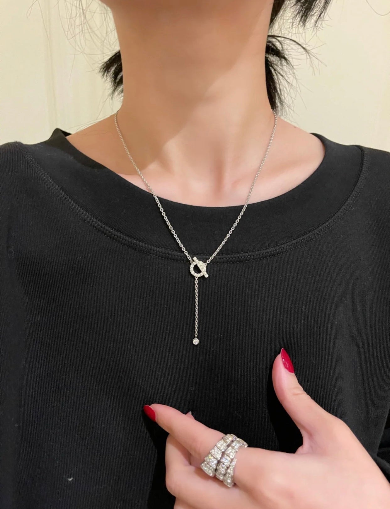 [Amore]FINESSE SILVER DIAMOND NECKLACE