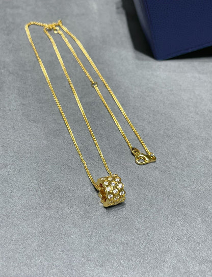 [Amore]BEE LOVE DIAMOND PAVED 3 ROW NECKLACE