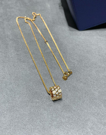 [Amore]BEE LOVE DIAMOND PAVED 3 ROW NECKLACE