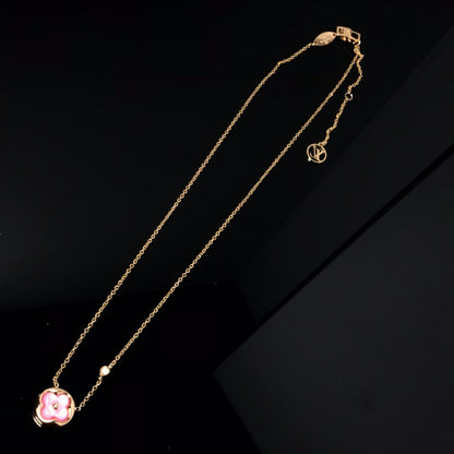 [Amore]COLOR BLOSSOM PINK MOP SUN GOLD NECKLACE