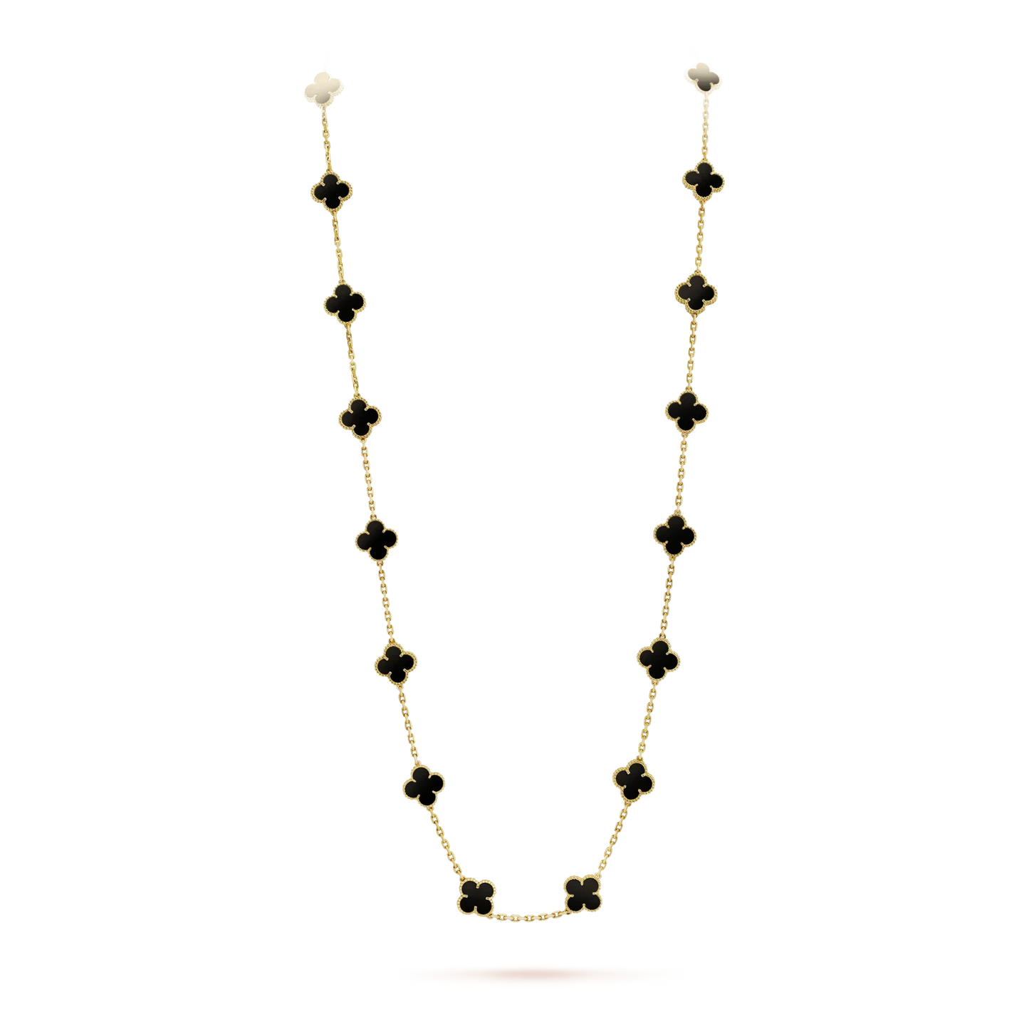 [Amore]CLOVER 20 MOTIFS ONYX NECKLACE