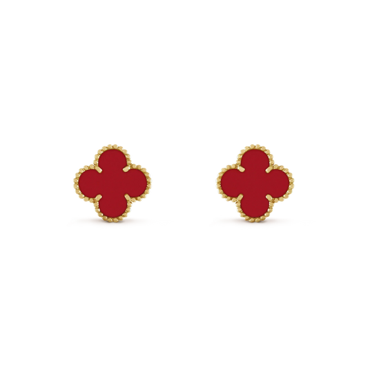 [Amore]CLOVER MINI 9.5MM CARNELIAN EARRINGS