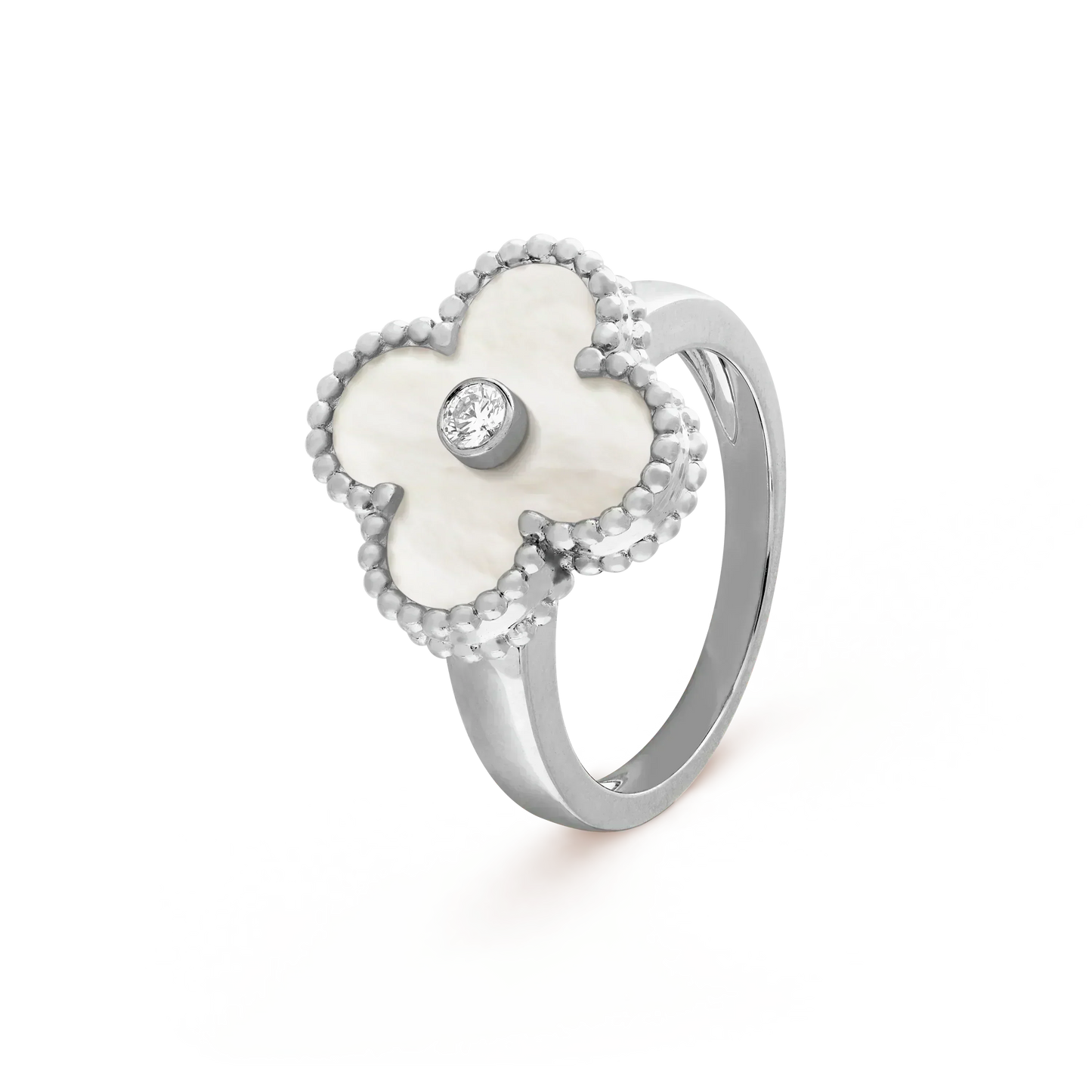[Amore]CLOVER SILVER MOP DIAMOND RING