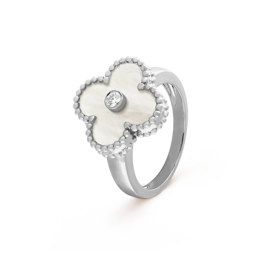[Amore]CLOVER SILVER MOP DIAMOND RING